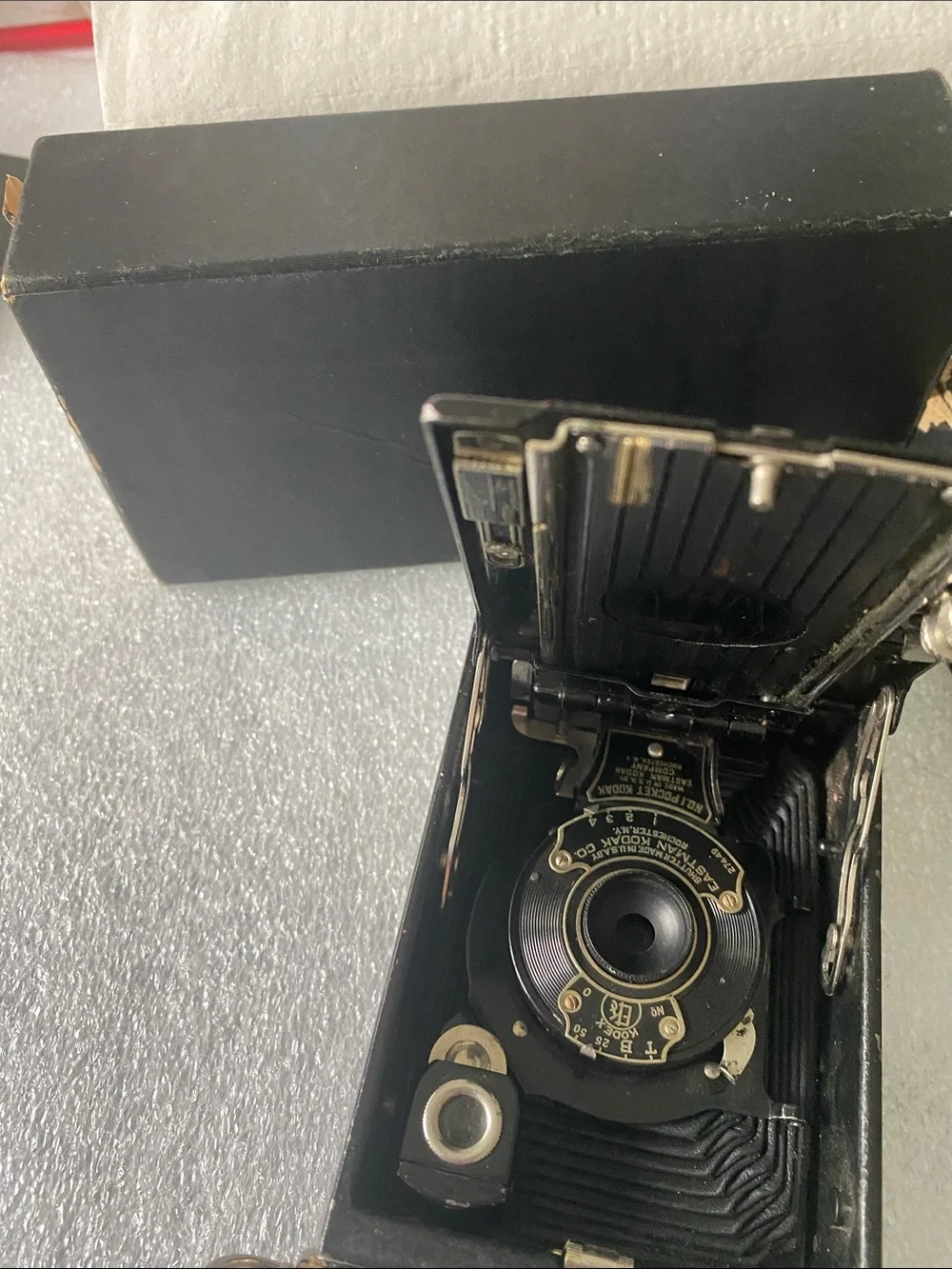 Vintage Folding Camera - Black Compact Bellows Camera